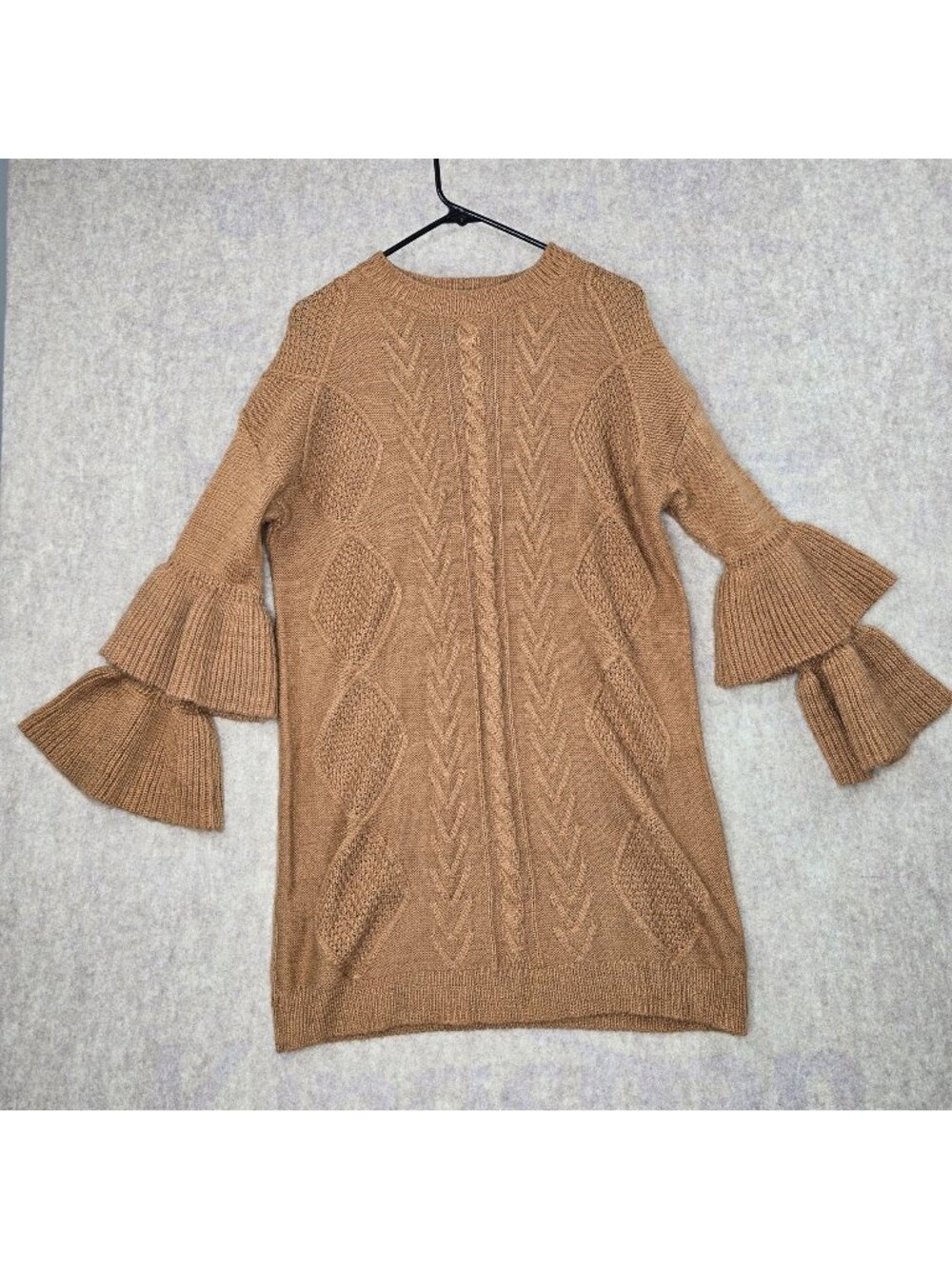 Main Strip Womens Bell Sleeve Sweater Dress M